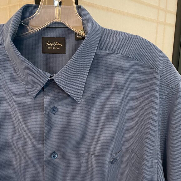 Indigo Palm Men's Blue Checkered Shirt - Picture 2 of 6
